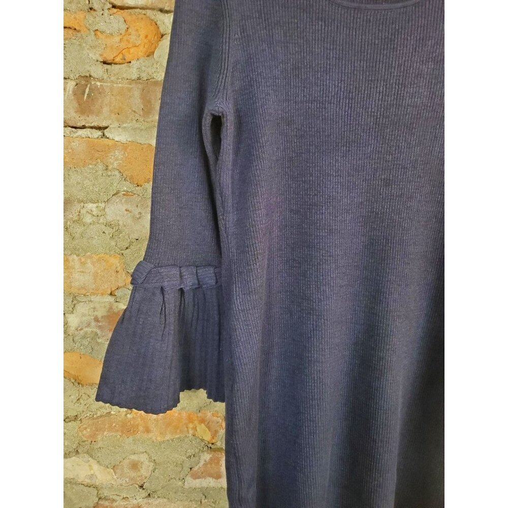 Nina Leonard Dress Womens Sz M Blue Knit Sweater D - Picture 2 of 4